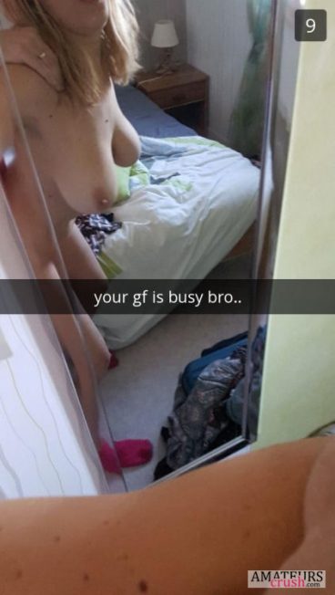 Your gf is busy bro in doggy style naughty snapchat