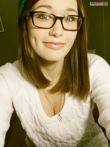 Sexy college girls with glasses making hot selfie