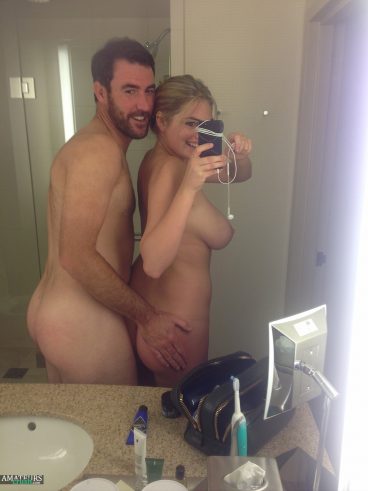 Leaked Kate Upton Nudes with Justin selfie in bathroom