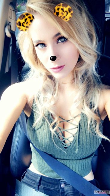 Cute car selfie Jenna Jade from premium snapchat