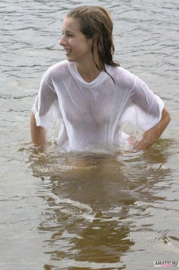 See through shirt of teen in waters all wet boobs oops