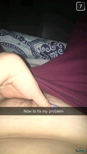 Hairy horny teen GF teasing by touching herself on snapchat